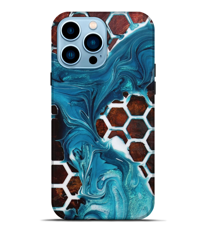 iPhone 14 Pro Max Wood+Resin Live Edge Phone Case - Tamika (Pattern, 652786)