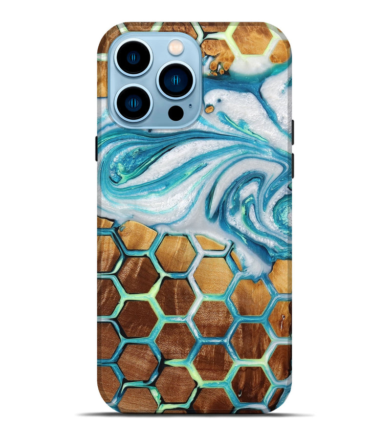 iPhone 14 Pro Max Wood+Resin Live Edge Phone Case - Ayden (Pattern, 652787)