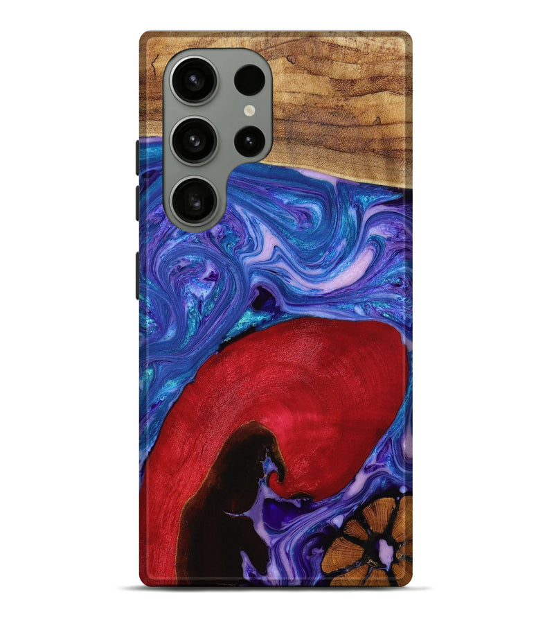 Galaxy S23 Ultra Wood+Resin Live Edge Phone Case - Rachelle (Purple, 652806)