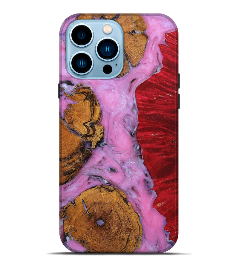 iPhone 14 Pro Max Wood+Resin Live Edge Phone Case - Dakota (Purple, 652811)