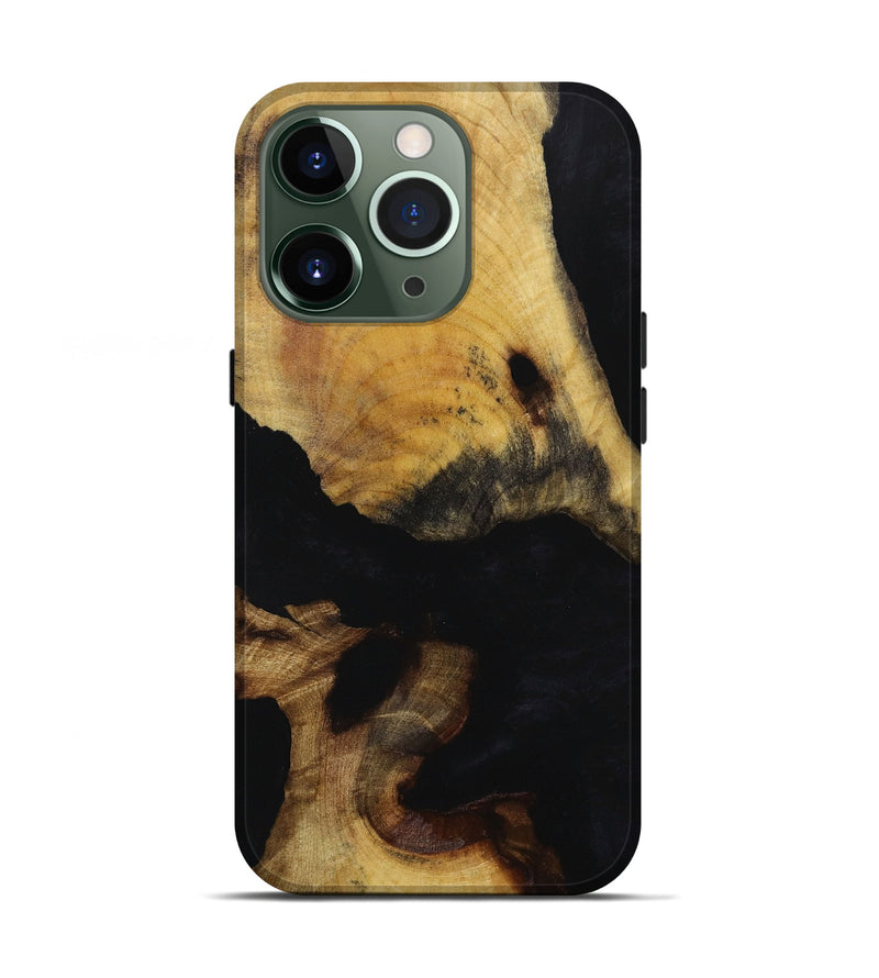 iPhone 13 Pro Wood+Resin Live Edge Phone Case - Herman (Black & White, 652829)