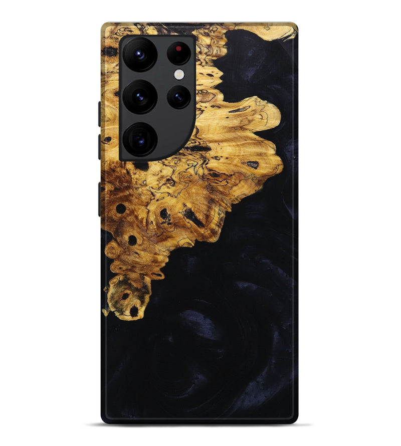 Galaxy S22 Ultra Wood+Resin Live Edge Phone Case - Harold (Black & White, 652830)