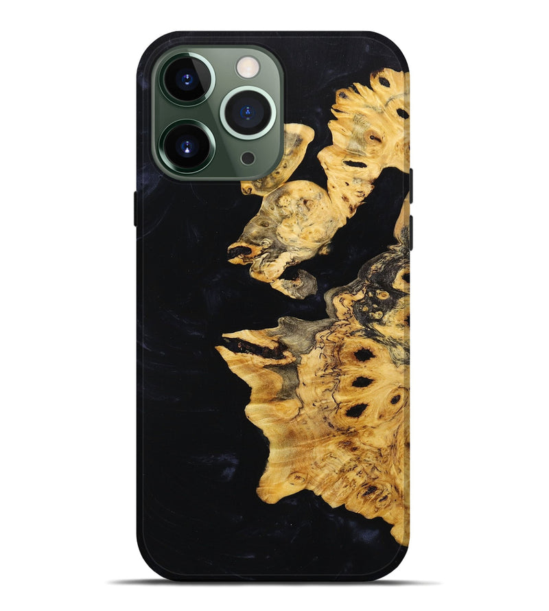 iPhone 13 Pro Max Wood+Resin Live Edge Phone Case - Bryce (Pure Black, 652836)