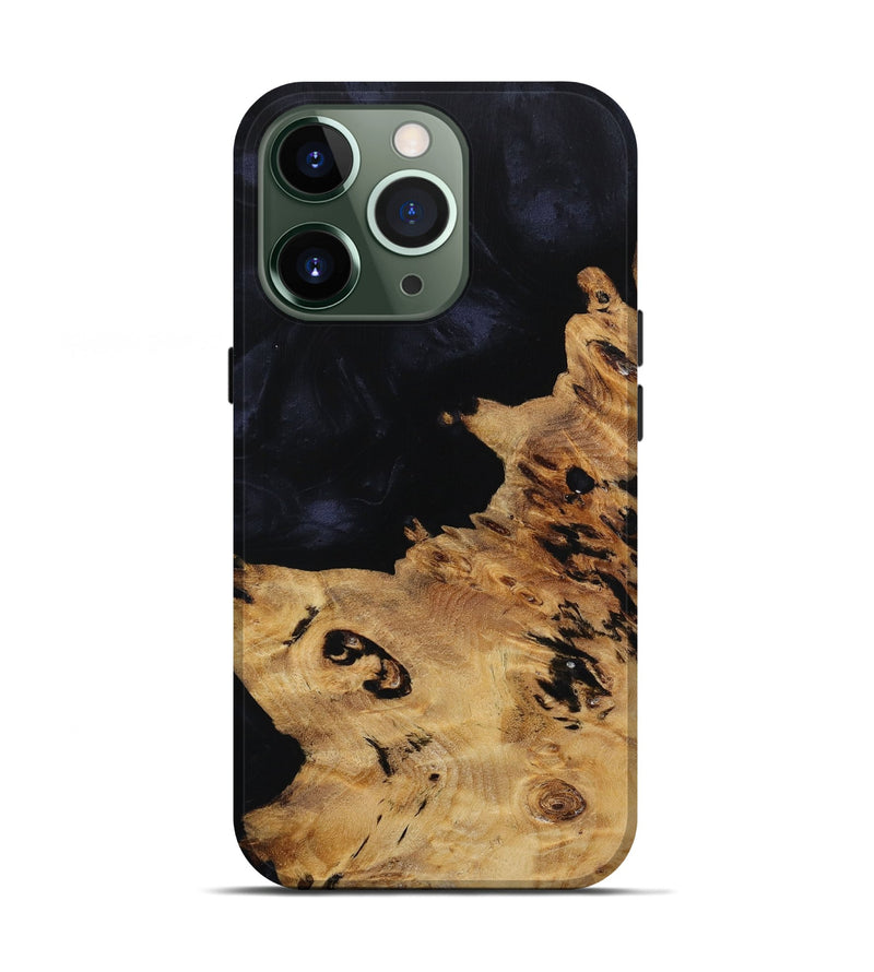 iPhone 13 Pro Wood+Resin Live Edge Phone Case - Delores (Pure Black, 652844)