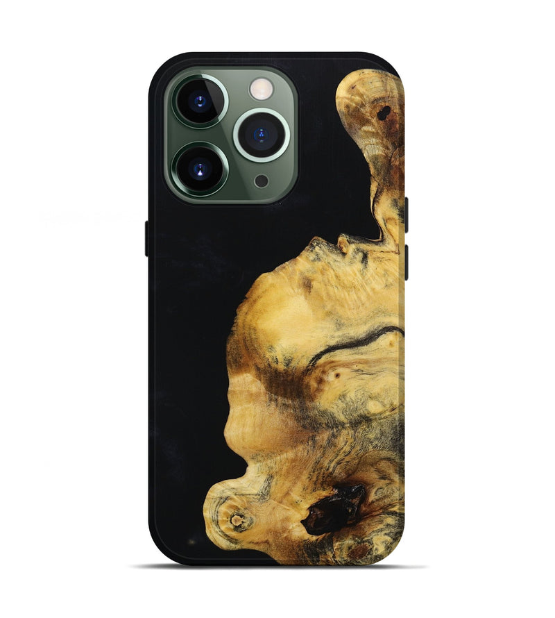 iPhone 13 Pro Wood+Resin Live Edge Phone Case - Callie (Pure Black, 652848)