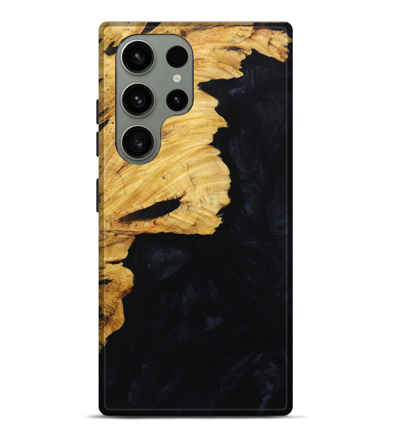 Galaxy S23 Ultra Wood+Resin Live Edge Phone Case - Dora (Pure Black, 652849)