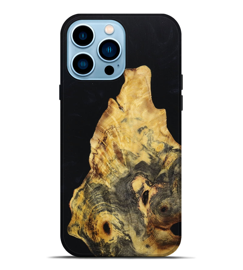 iPhone 14 Pro Max Wood+Resin Live Edge Phone Case - Christy (Pure Black, 652857)