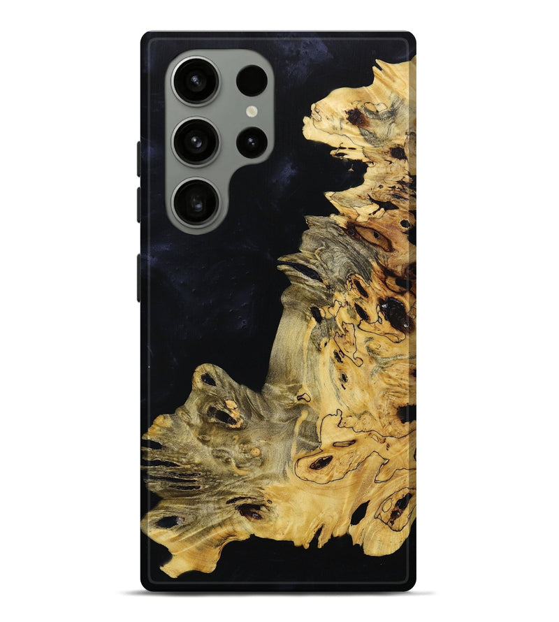 Galaxy S23 Ultra Wood+Resin Live Edge Phone Case - Christian (Pure Black, 652863)