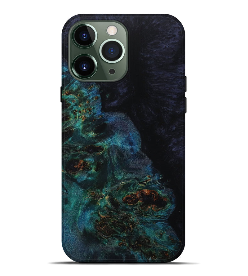 iPhone 13 Pro Max Wood+Resin Live Edge Phone Case - Sean (Pure Black, 652864)