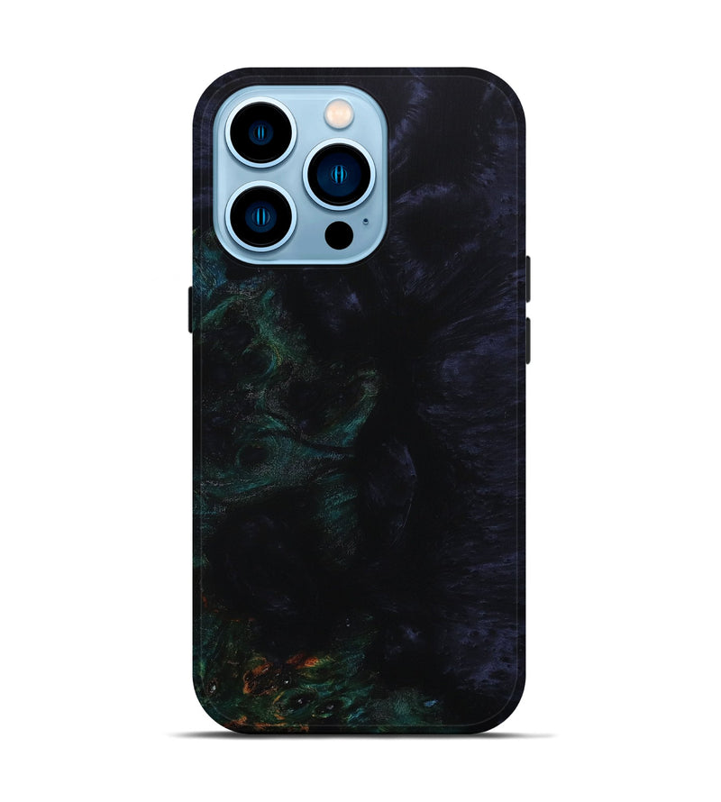 iPhone 14 Pro Wood+Resin Live Edge Phone Case - Melanie (Pure Black, 652866)