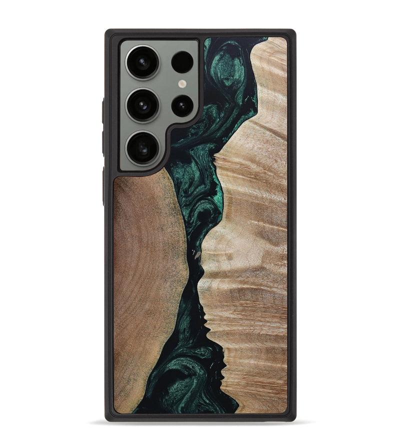 Galaxy S23 Ultra Wood+Resin Phone Case - Latoya (Green, 652885)
