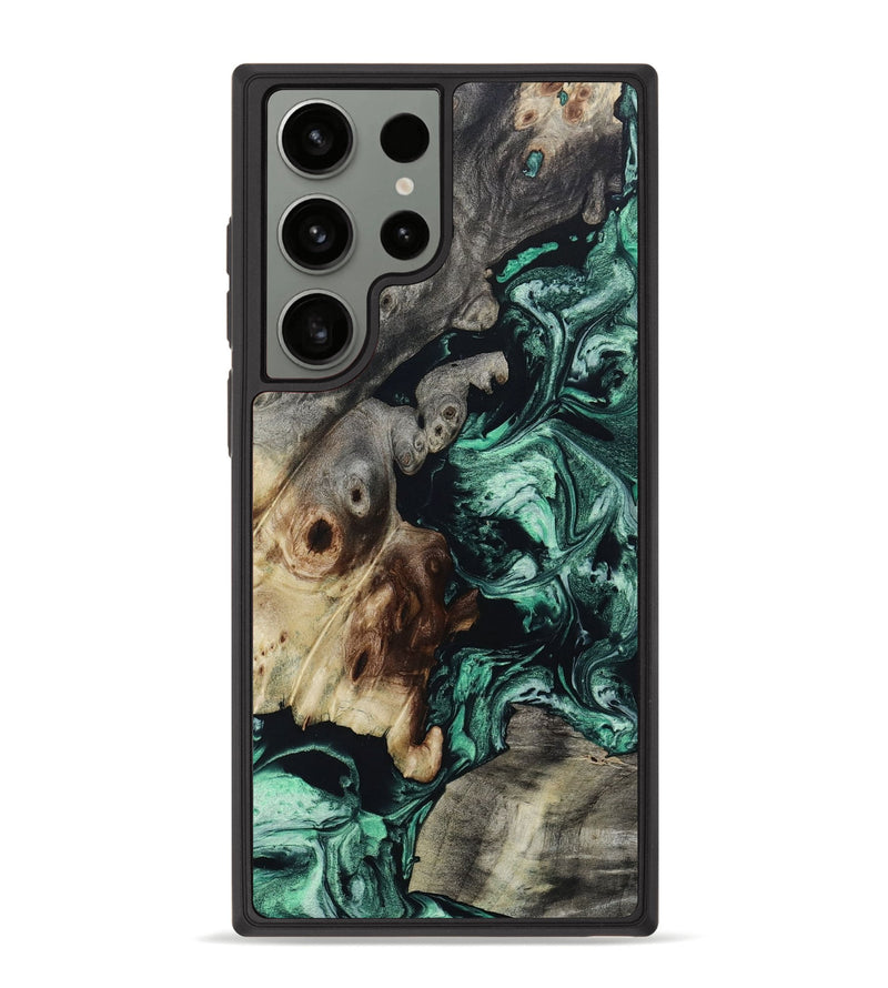 Galaxy S23 Ultra Wood+Resin Phone Case - Elisabeth (Green, 652897)