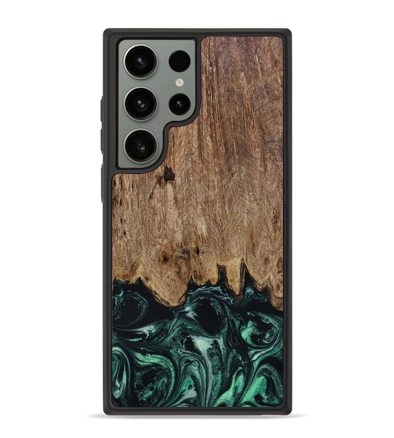 Galaxy S23 Ultra Wood+Resin Phone Case - Colton (Green, 652898)