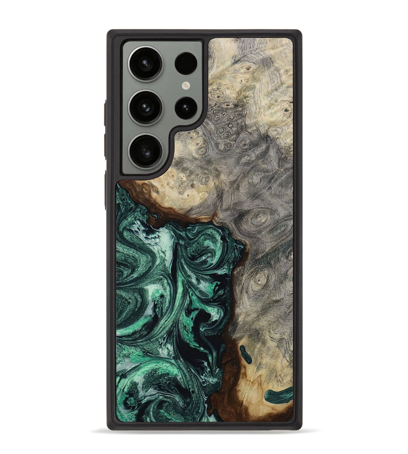 Galaxy S23 Ultra Wood+Resin Phone Case - Valerie (Green, 652900)