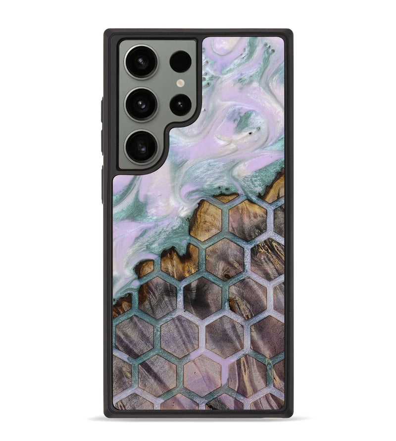 Galaxy S23 Ultra Wood+Resin Phone Case - Tiffany (Pattern, 652917)