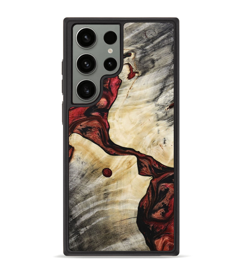 Galaxy S23 Ultra Wood+Resin Phone Case - Destiny (Red, 652947)