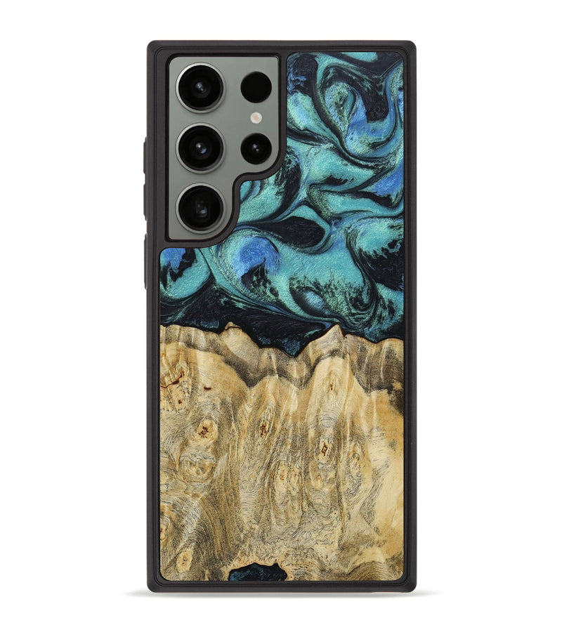 Galaxy S23 Ultra Wood+Resin Phone Case - Maddox (Blue, 652960)