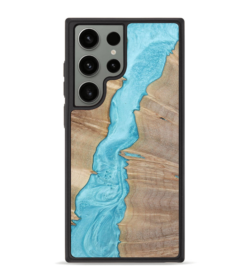 Galaxy S23 Ultra Wood+Resin Phone Case - Terrence (Blue, 652982)