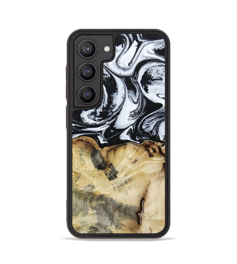 Galaxy S23 Wood+Resin Phone Case - Shannon (Black & White, 653052)