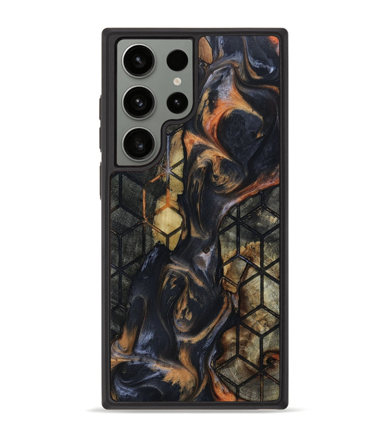 Galaxy S23 Ultra Wood+Resin Phone Case - Holly (Pattern, 653155)