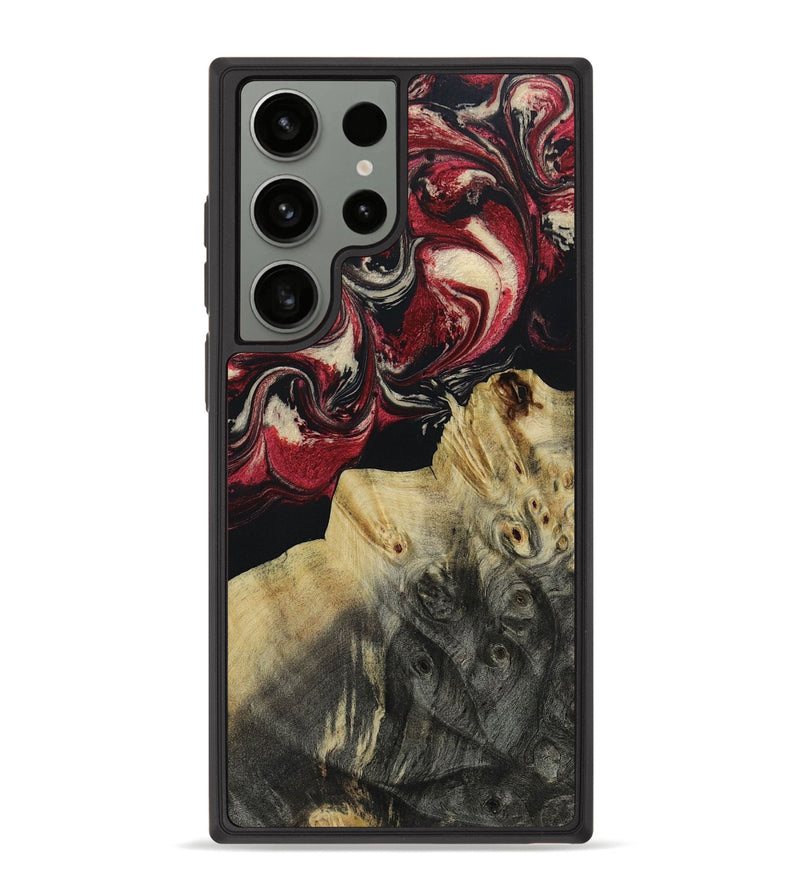 Galaxy S23 Ultra Wood+Resin Phone Case - Frankie (Red, 653230)