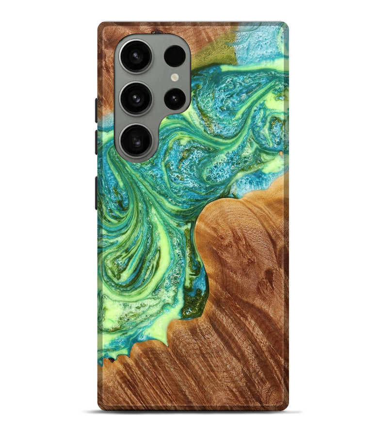 Galaxy S23 Ultra Wood+Resin Live Edge Phone Case - Katlyn (Green, 653269)