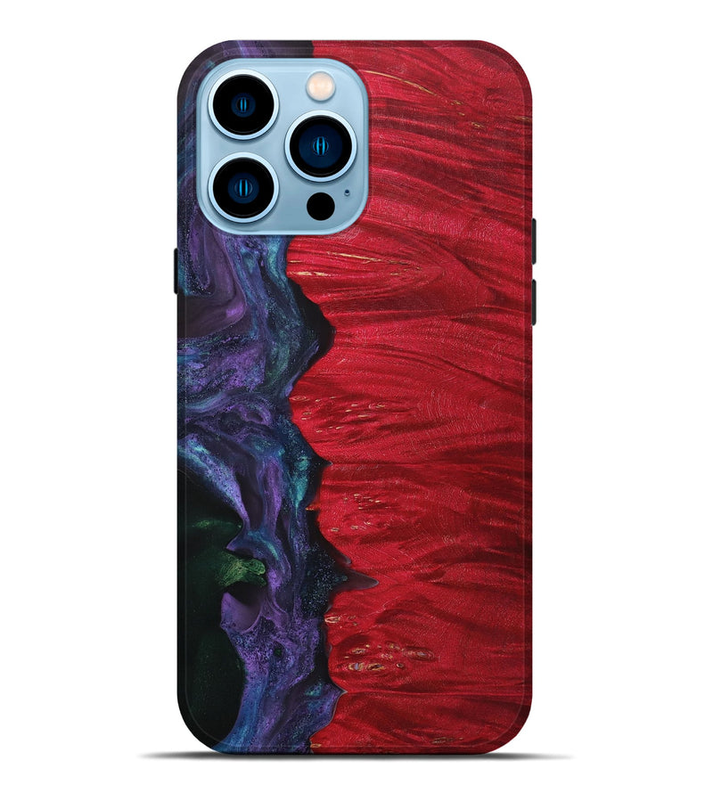 iPhone 14 Pro Max Wood+Resin Live Edge Phone Case - Brett (Purple, 653275)