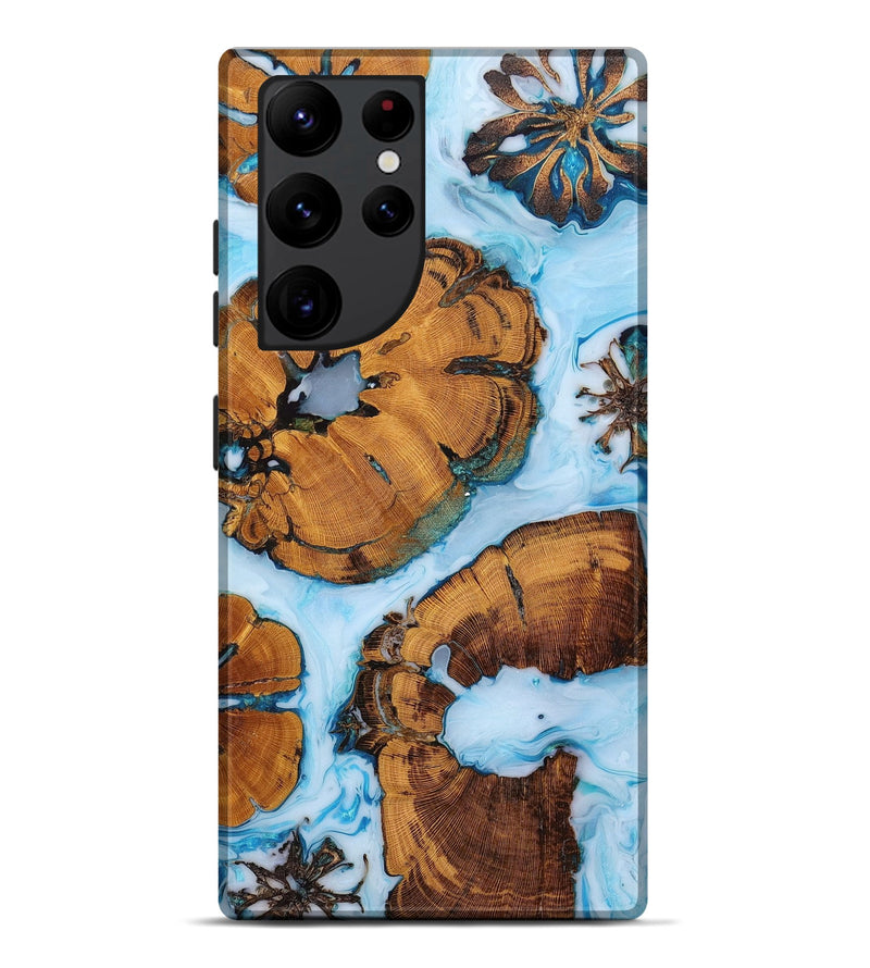 Galaxy S22 Ultra Wood+Resin Live Edge Phone Case - Dakota (Blue, 653276)