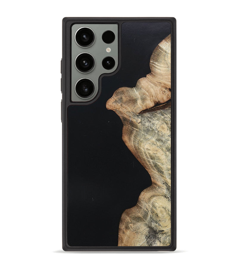 Galaxy S23 Ultra Wood+Resin Phone Case - Jayden (Pure Black, 653290)