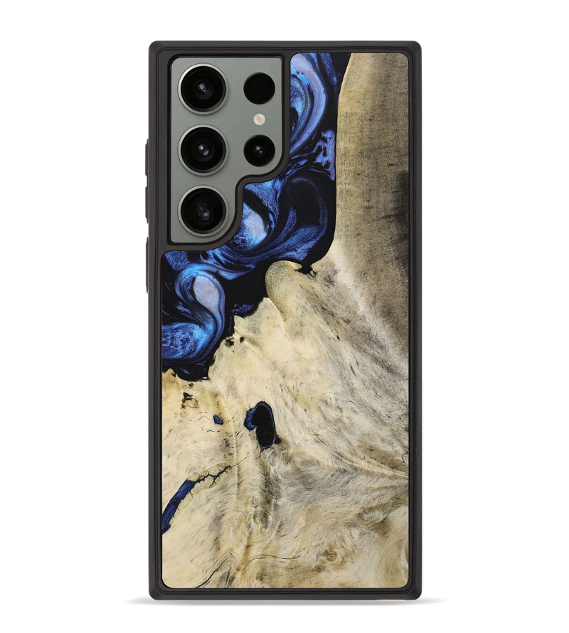 Galaxy S23 Ultra Wood+Resin Phone Case - Lennon (Blue, 653404)