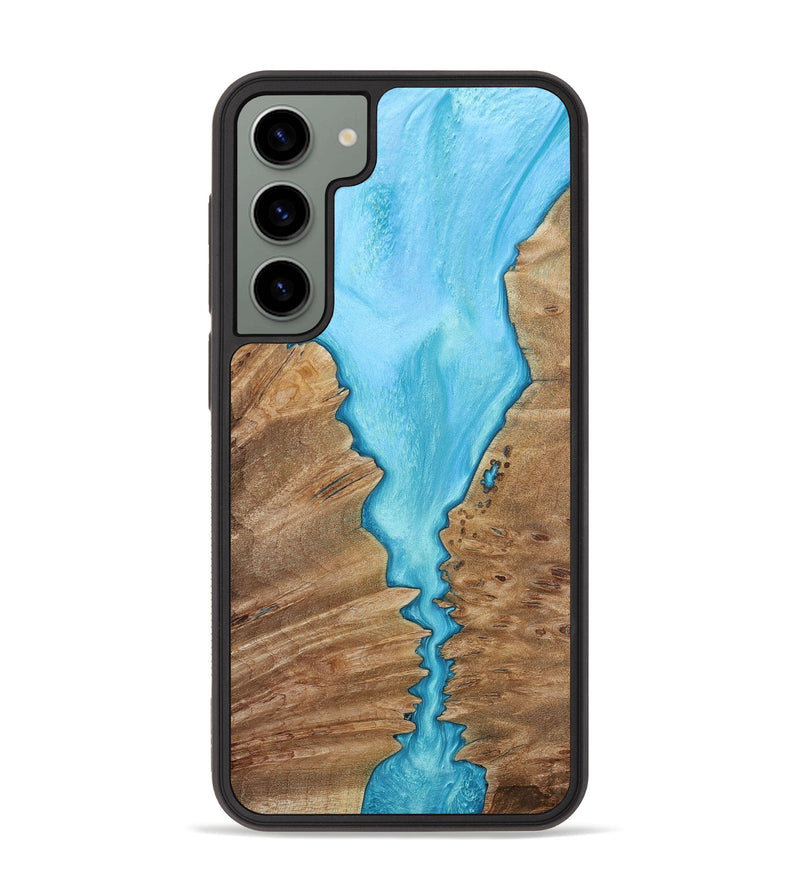 Galaxy S23 Plus Wood+Resin Phone Case - Alan (Blue, 653407)