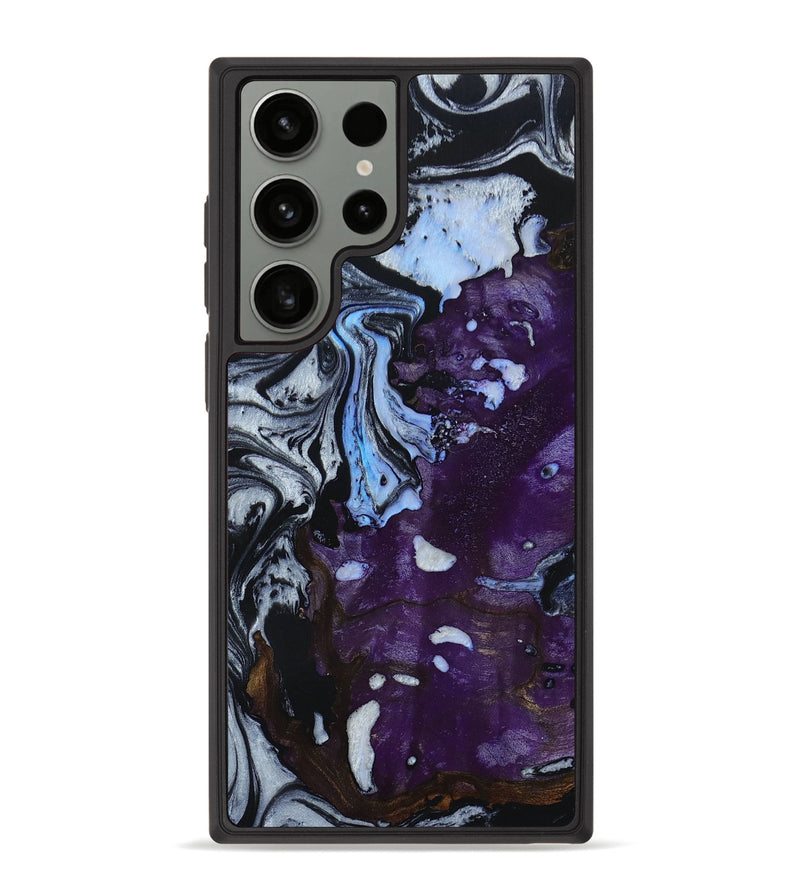 Galaxy S23 Ultra Wood+Resin Phone Case - Craig (Black & White, 653438)
