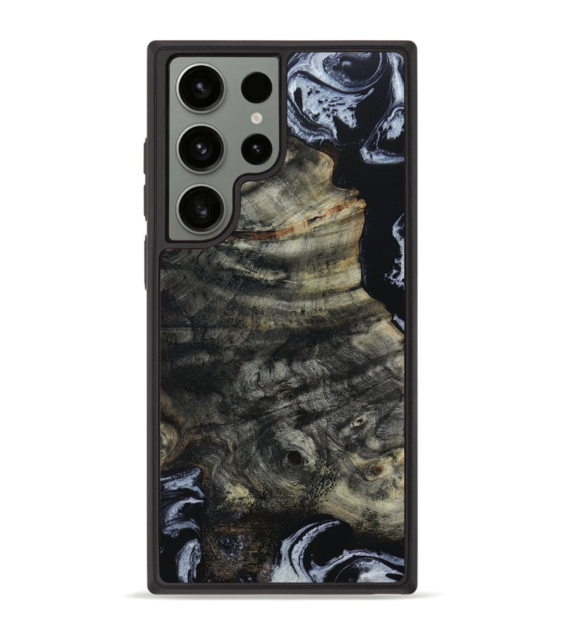 Galaxy S23 Ultra Wood+Resin Phone Case - Maude (Black & White, 653442)