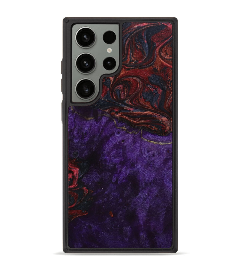 Galaxy S23 Ultra Wood+Resin Phone Case - Iker (Red, 653447)