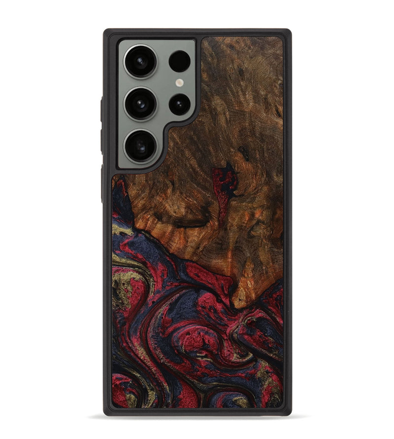 Galaxy S23 Ultra Wood+Resin Phone Case - Teresa (Red, 653464)
