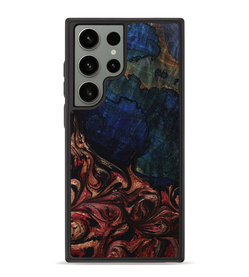 Galaxy S23 Ultra Wood+Resin Phone Case - Zayden (Red, 653496)