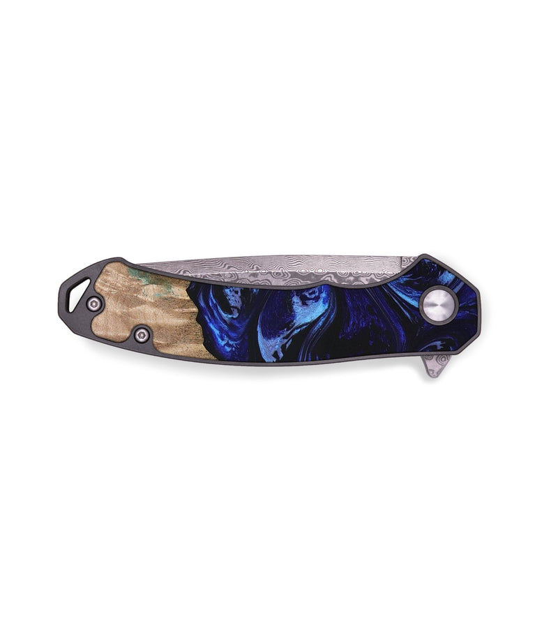 EDC Wood+Resin Pocket Knife - Lynda (Blue, 653525)