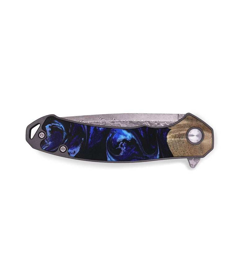 EDC Wood+Resin Pocket Knife - Ethan (Blue, 653526)