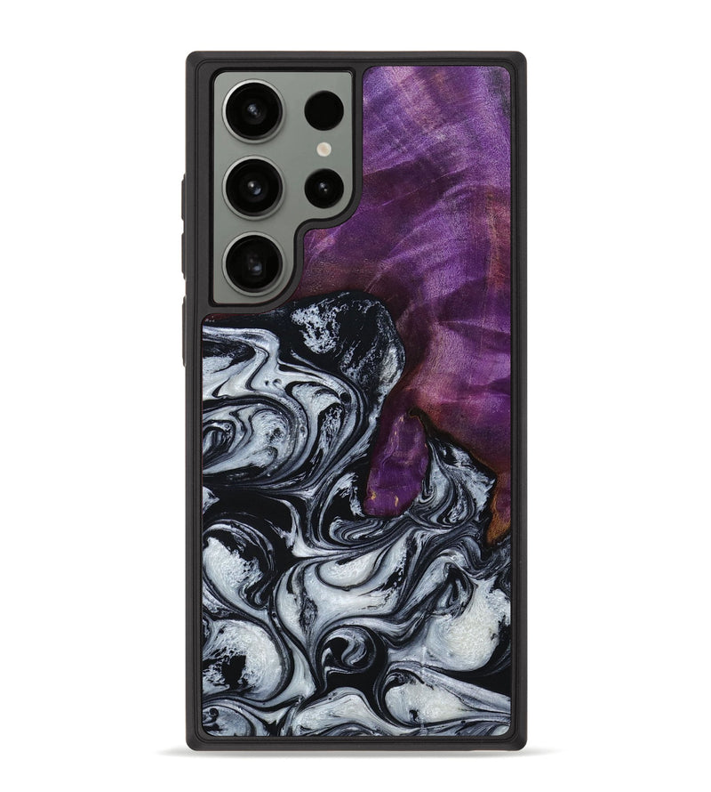 Galaxy S23 Ultra Wood+Resin Phone Case - Maxine (Black & White, 653627)