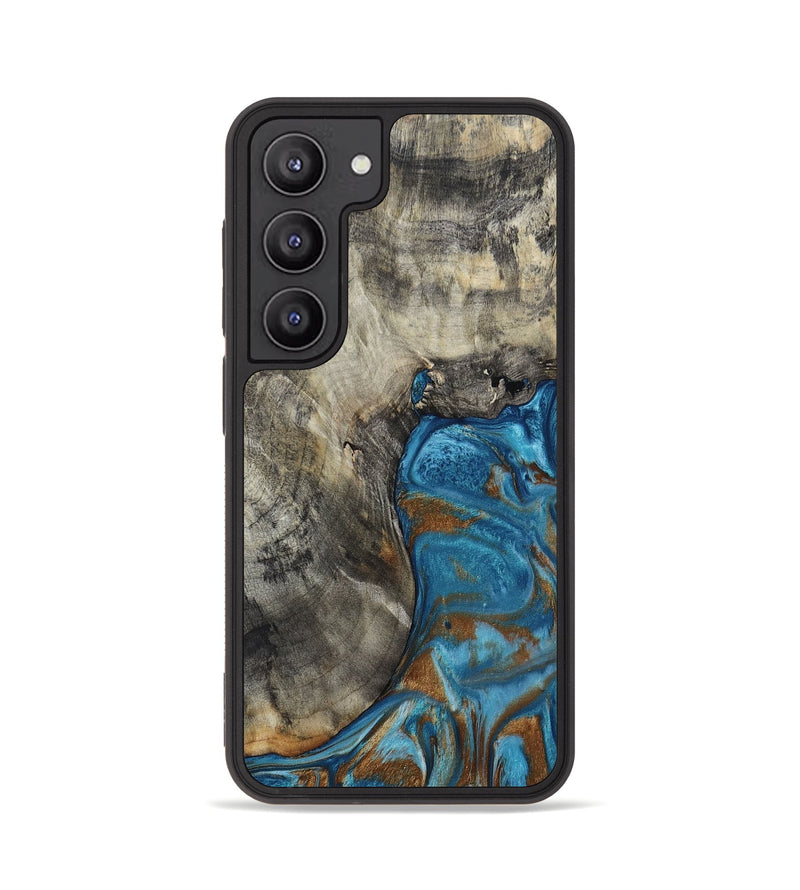 Galaxy S23 Wood+Resin Phone Case - Paxton (Teal & Gold, 653632)