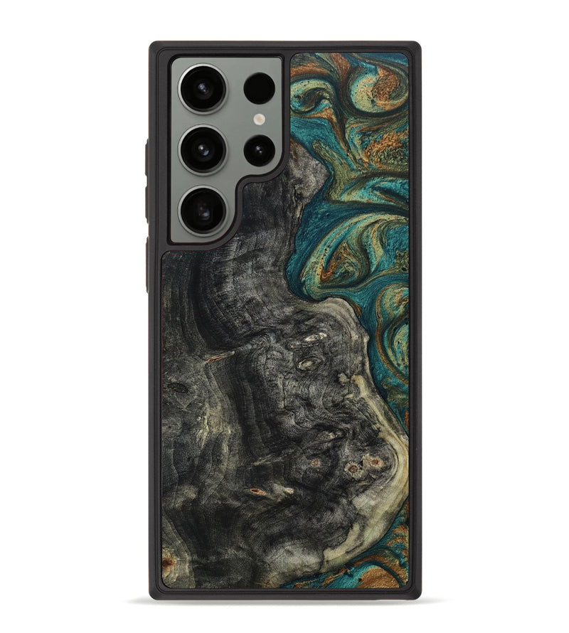 Galaxy S23 Ultra Wood+Resin Phone Case - Scarlett (Green, 653803)