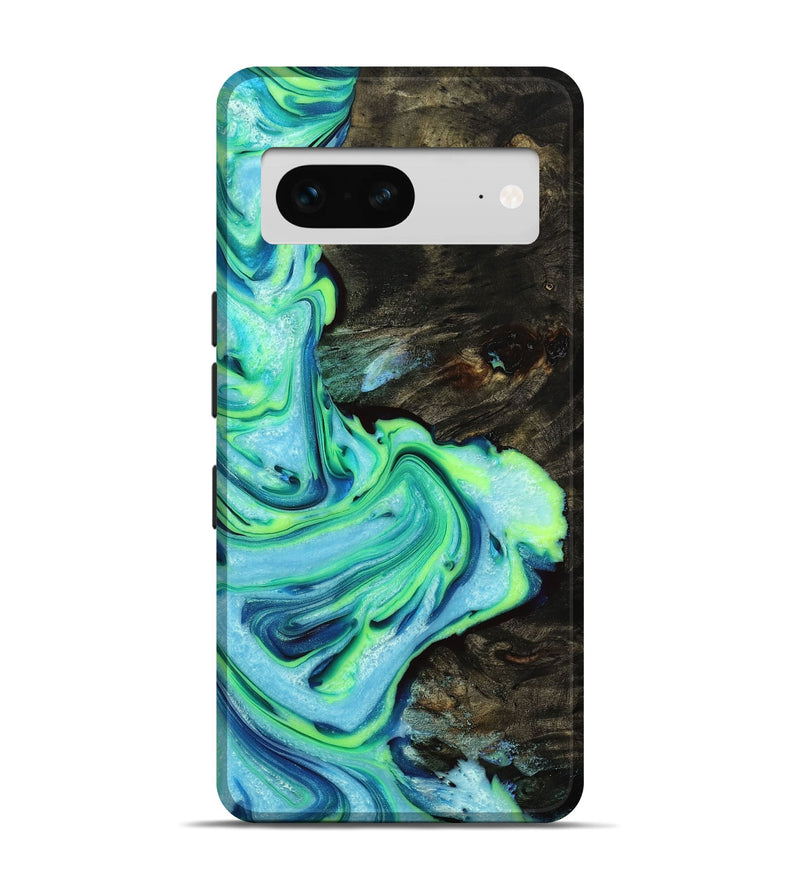 Pixel 7 Wood+Resin Live Edge Phone Case - Kristen (Green, 653826)