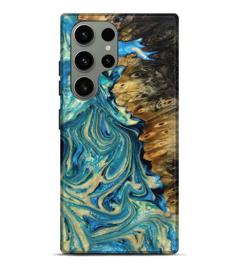 Galaxy S23 Ultra Wood+Resin Live Edge Phone Case - Eloise (Blue, 653830)