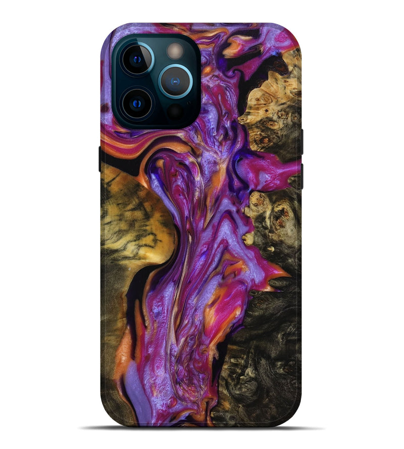 iPhone 12 Pro Max Wood+Resin Live Edge Phone Case - Tyson (Purple, 653832)
