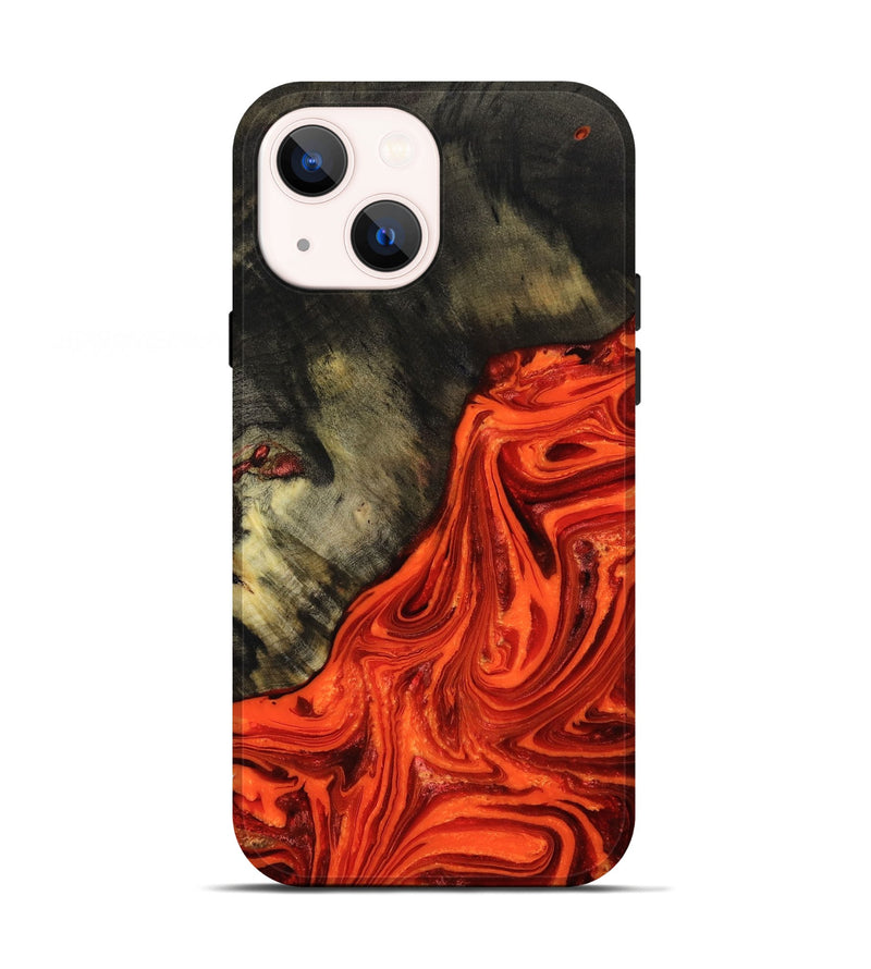 iPhone 13 Wood+Resin Live Edge Phone Case - Ora (Red, 653839)