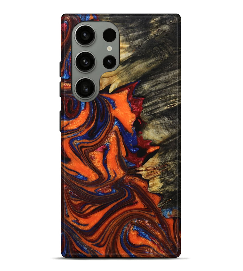 Galaxy S23 Ultra Wood+Resin Live Edge Phone Case - Muriel (Red, 653841)