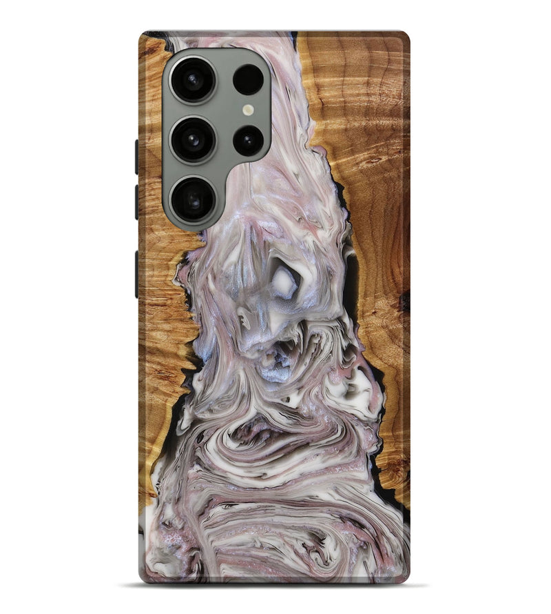 Galaxy S23 Ultra Wood+Resin Live Edge Phone Case - Ruth (Black & White, 653846)