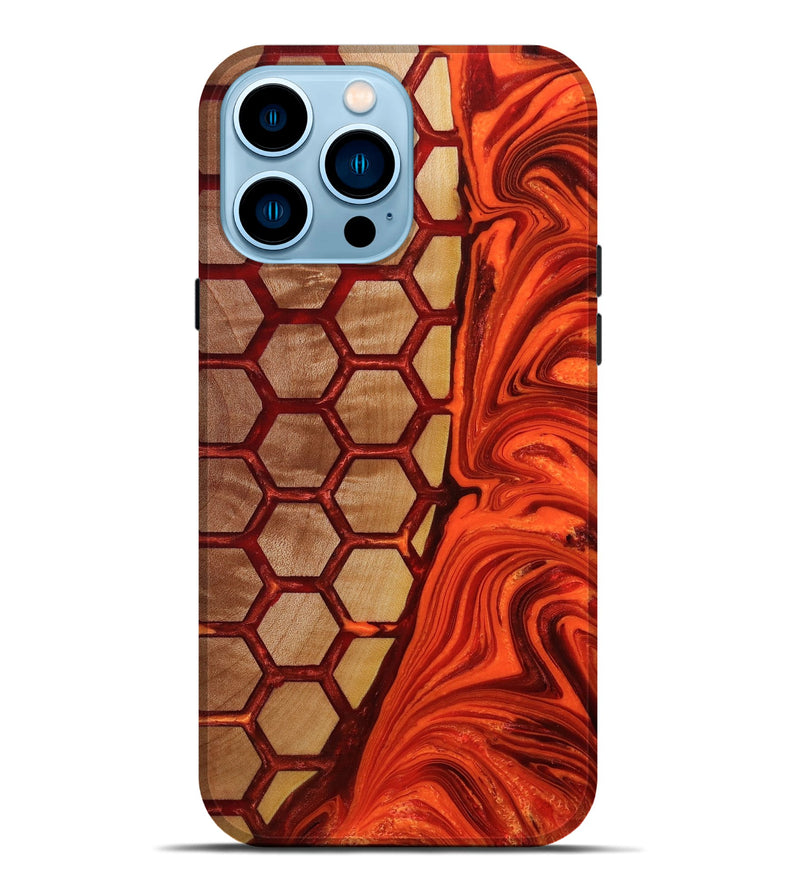 iPhone 14 Pro Max Wood+Resin Live Edge Phone Case - Delbert (Pattern, 653851)