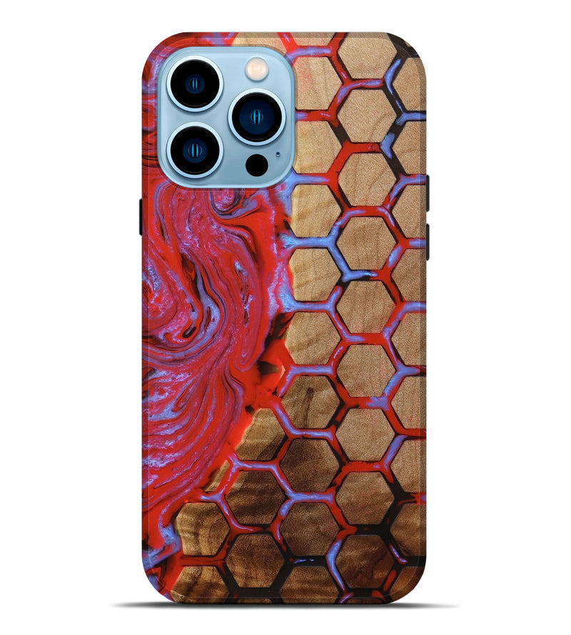 iPhone 14 Pro Max Wood+Resin Live Edge Phone Case - Madilyn (Pattern, 653853)