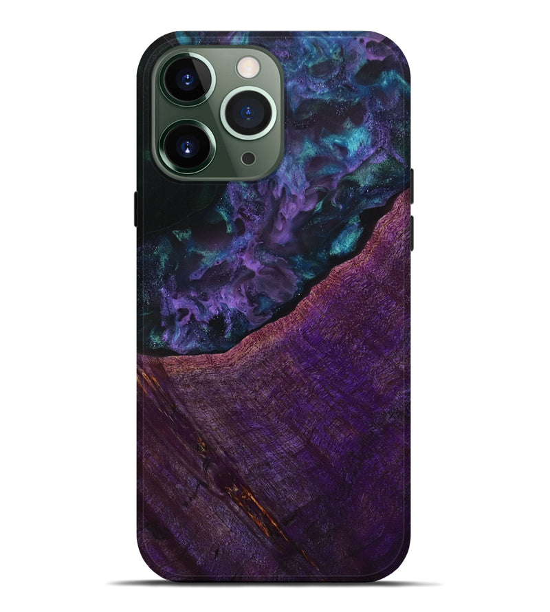 iPhone 13 Pro Max Wood+Resin Live Edge Phone Case - Leilani (Purple, 653854)